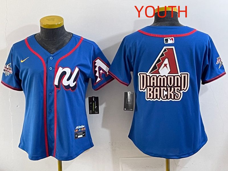 Youth 2025 Arizona Diamondback Blank Blue All star Nike MLB Jersey style 03